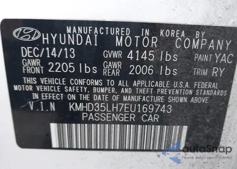 2014 Hyundai Elantra Gt from USA, damaged, VIN KMHD35LH7EU169743